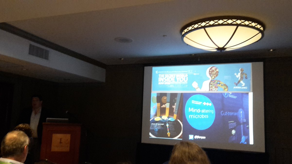 BeateNiesler's tweet photo. Excellent talk by #JohnCryan @#ISSR2016 on #serotonin and #microbiota-gut-brain-axis https://t.co/lU8kzykRzw