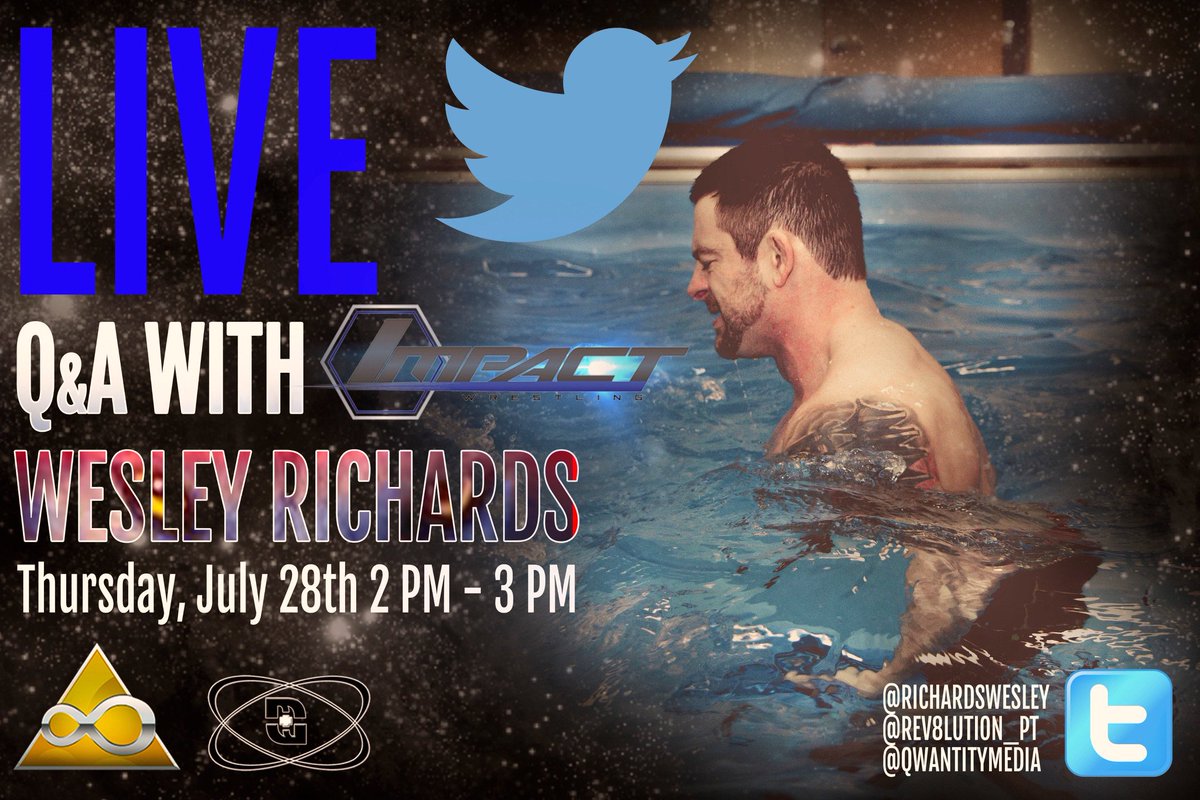 Join us tomorrow for a Live Q&amp;A with @IMPACTWRESTLING's @RichardsWesley. As he updates us on #TheReturn to the ring.