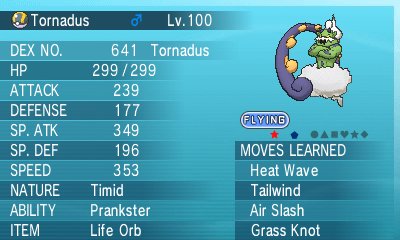 _Lyus's tweet image. RT+follow to try to win a shiny BR Tornadus !

~Result end soon.~

Good luck ! #ManaGA #giveaway #PokemonORAS