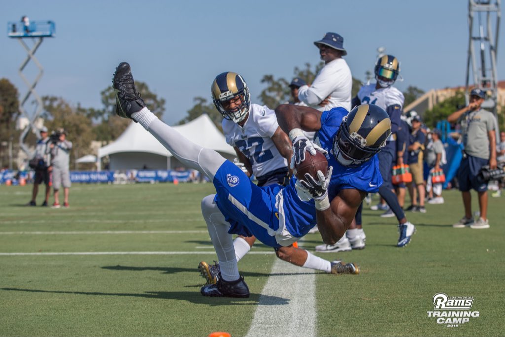 RamsNFL's tweet image. Ending the day in the endzone #RamsCamp