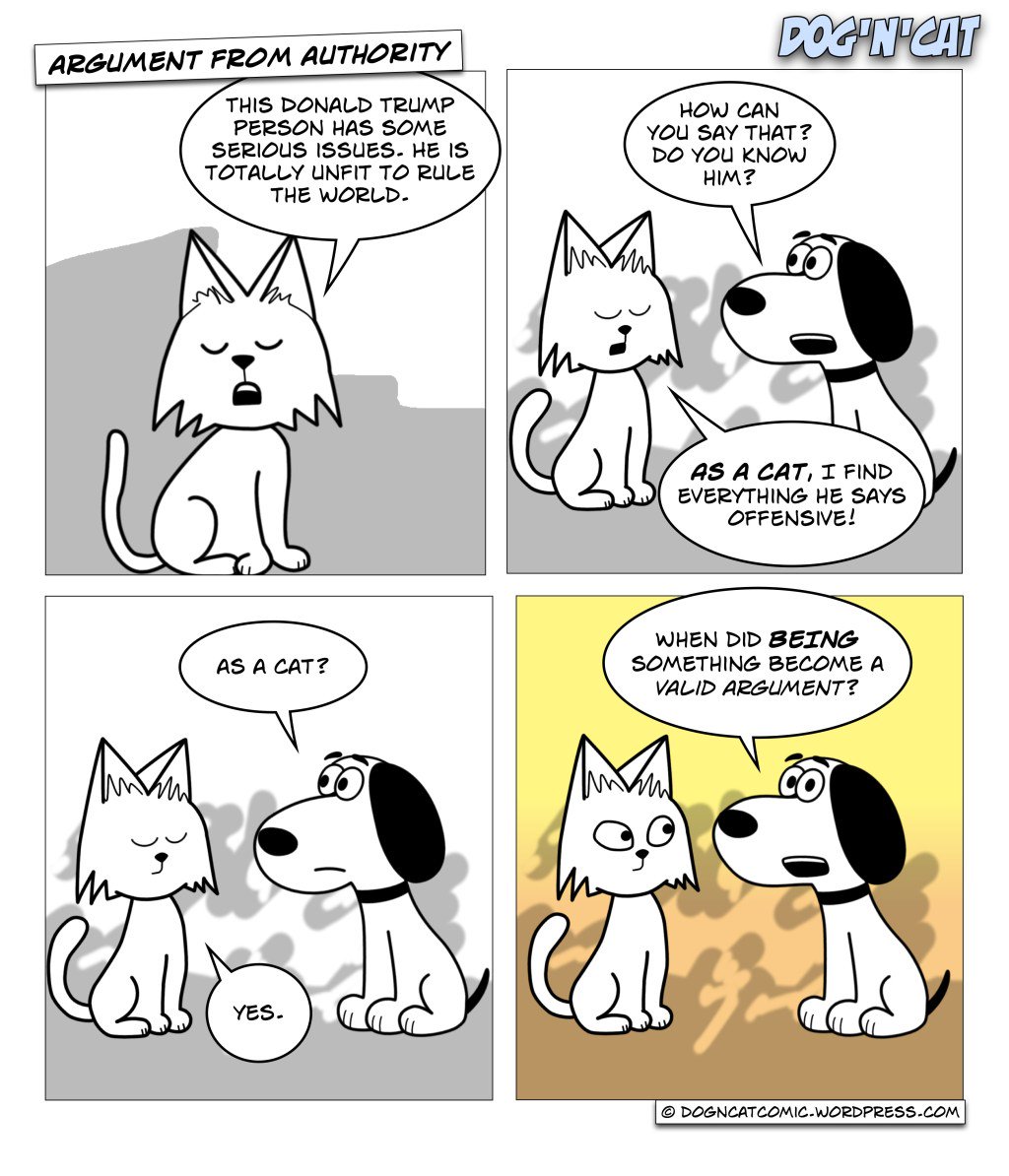 DognCatComic's tweet photo. Argument From Authority https://t.co/cg3ONAZ4QC https://t.co/kUbi8q3aF0