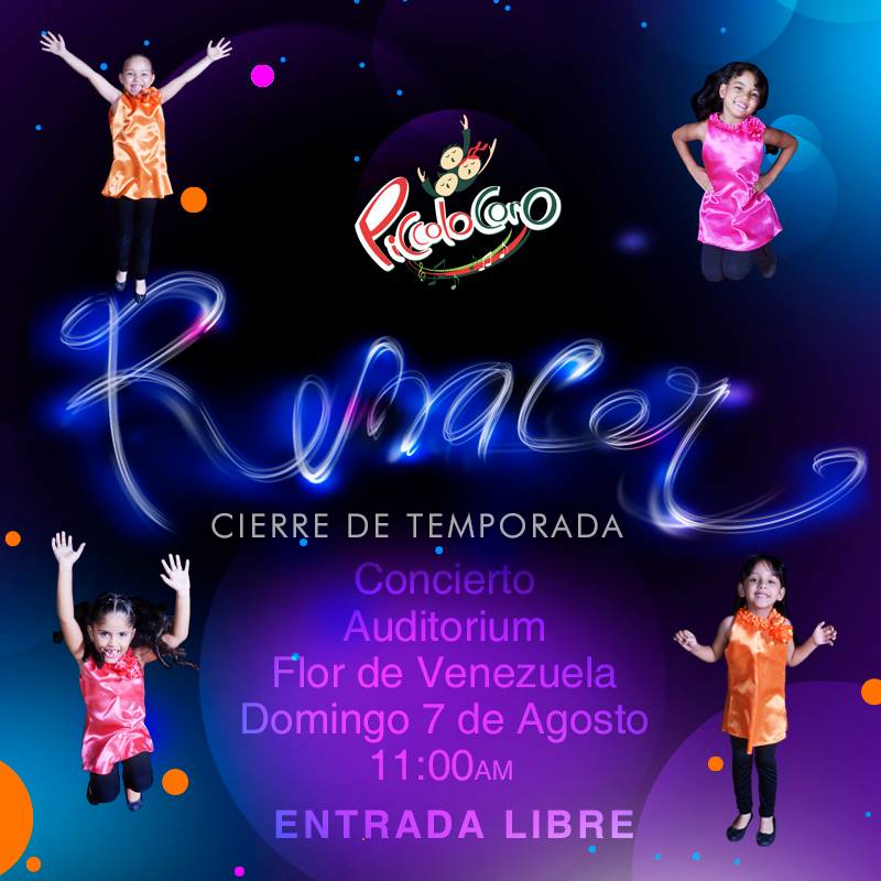 InfoCoralVzla's tweet photo. Mañana #7Ago #CoroPiccolo en la .@LaFlorVzla Cerrando su Temporada de Conciertos!! Asiste! #Barquisimeto https://t.co/YbFw66Pv4o