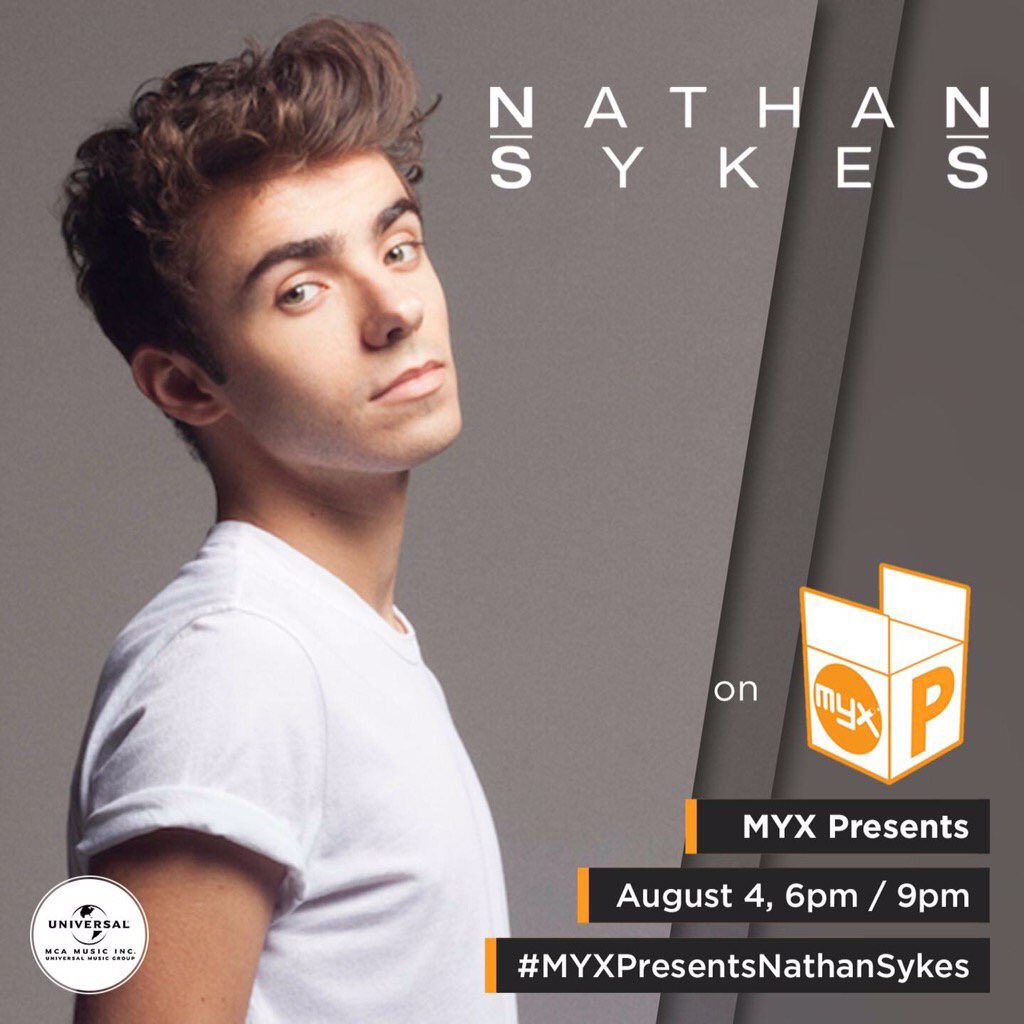 Catch <a href="/NathanSykes/">Nathan Sykes</a> on MYX Presents tonight at 6 pm! <a href="/mca_music/">Music at Maranatha Christian Academy</a> <a href="/NathanSykesHQ/">NathanSykesHQ</a> #MYXPresentsNathanSykes