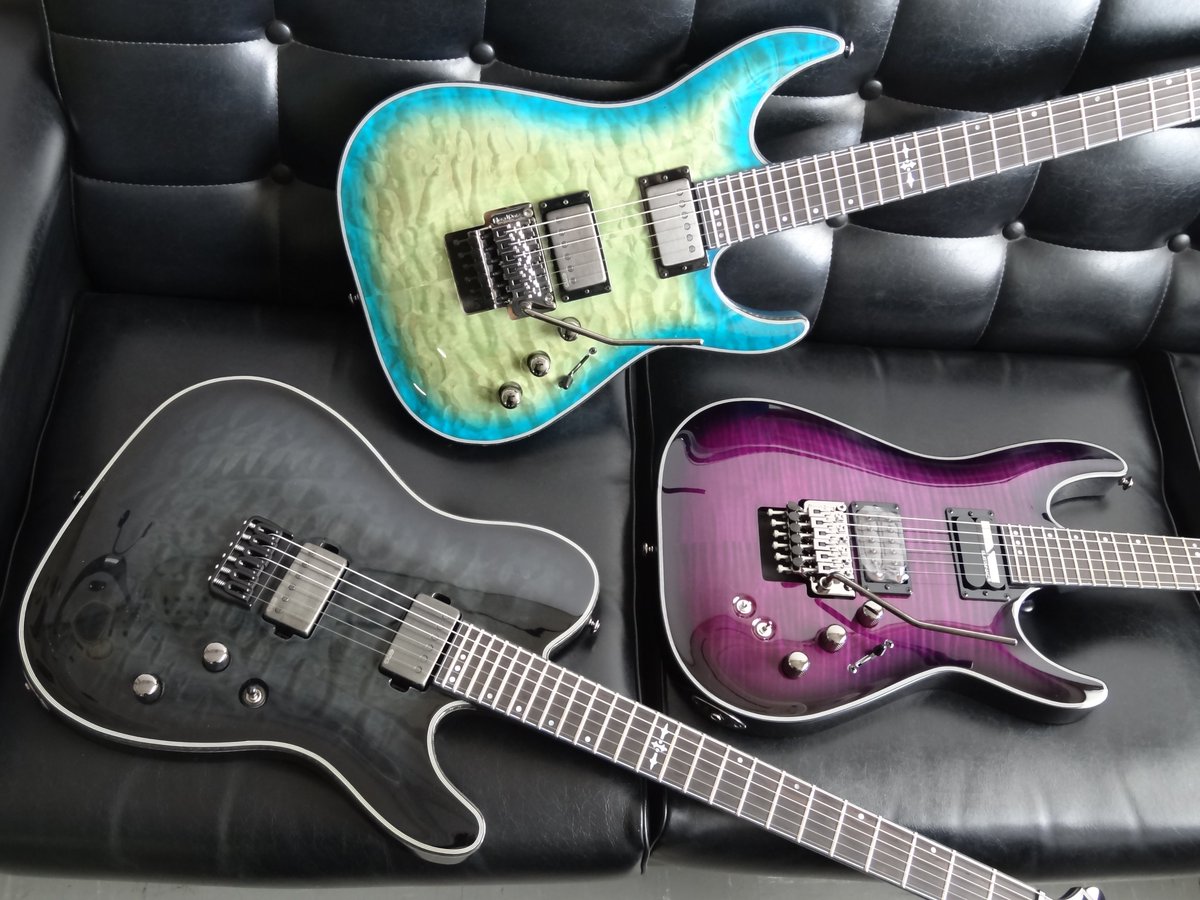 カーボンバ✃ Schecter AD-C-1-FR-HR-HB AQB EMG シェクター ヘル