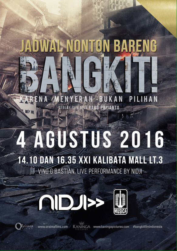 nidji's tweet photo. Siapa disini yg mau ketemu sama Cast Film #BANGKIT ? Ayo merapat ke Kalibata Mall siang ini, Kita bakal perform jg! https://t.co/0IKjtLND35