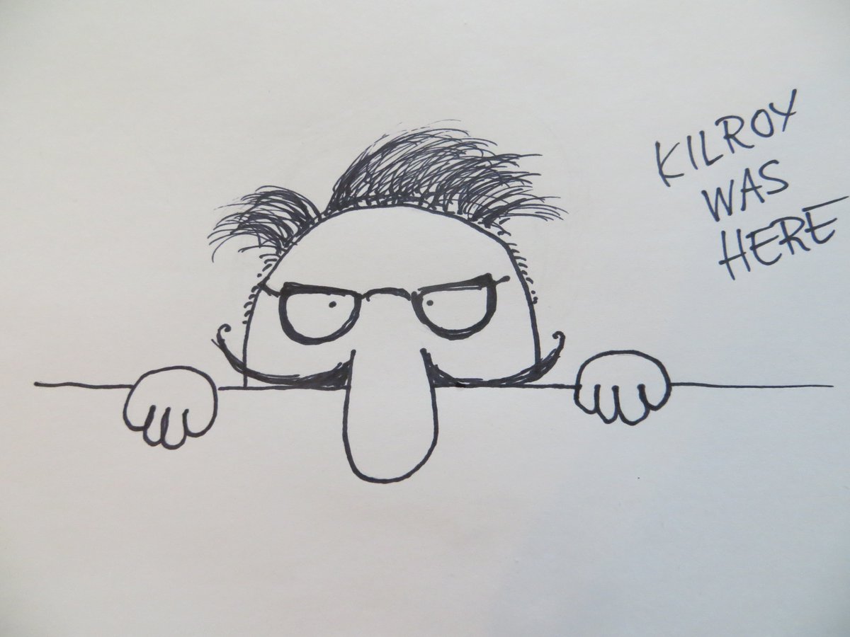 I haven't even had coffee yet. Like if you think Kilroy is the hippest hipster. #kilroywashere #beforeitwascool