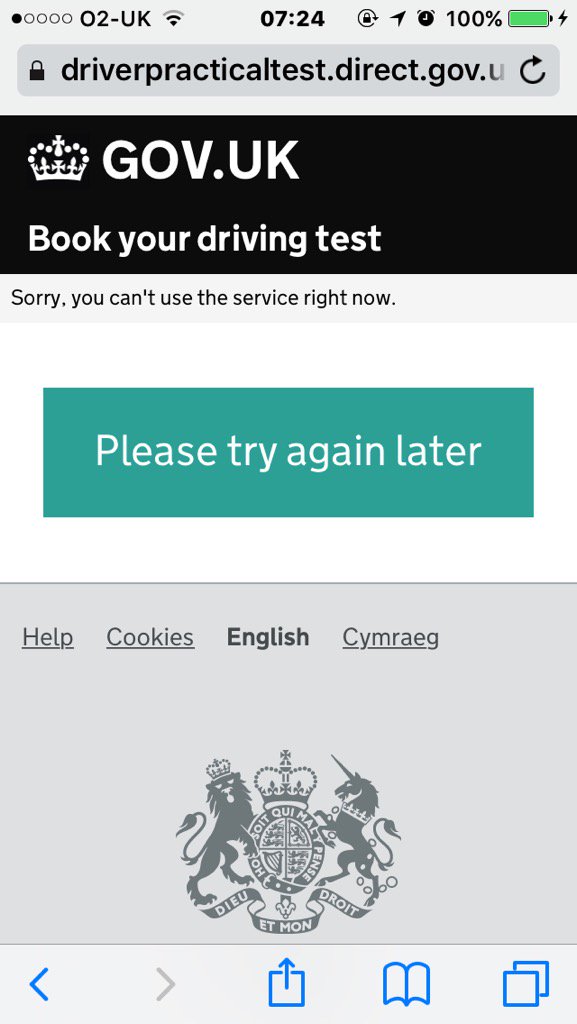DaniaReid's tweet photo. @DVSA_HelpMe still not working https://t.co/ib5T8f2x2q