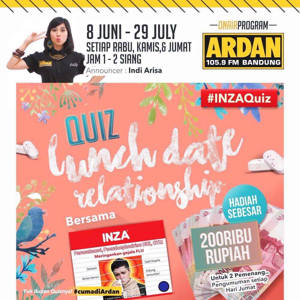 ardanradio's tweet photo. Waktunya #INZAQuiz! Siapa yang mau dapet cash 100.000,- niih?

Kuyy aaah~

#CumaDiArdan https://t.co/XVmvNsFNzW