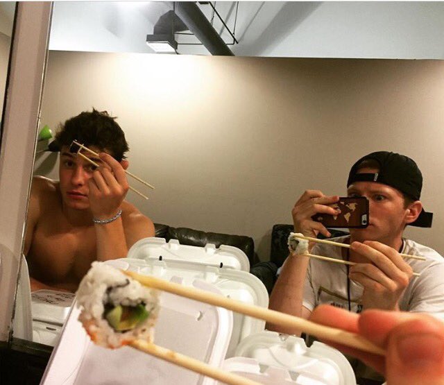 johnmysavior's tweet photo. @ShawnMendes what type of sushi roll is this? It looks so good! #ThreeEmptyWordsAtMidnight https://t.co/YKgrZRrjcc