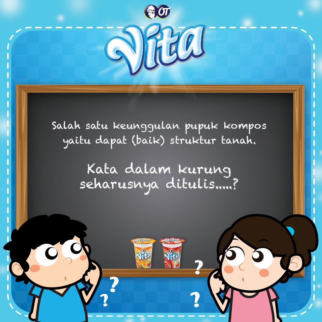 TemanVita's tweet photo. Teman Vita, apa nih kata yang seharusnya paling tepat ditulis dalam kurung? #Vitaquiz https://t.co/HTmCscEg0I