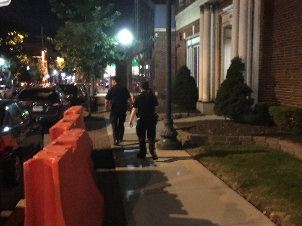 DaveDMarko's tweet photo. Police on foot patrol tonight in Westport after robberies overnight there and Country Club Plaza. https://t.co/2nOf3b60T2