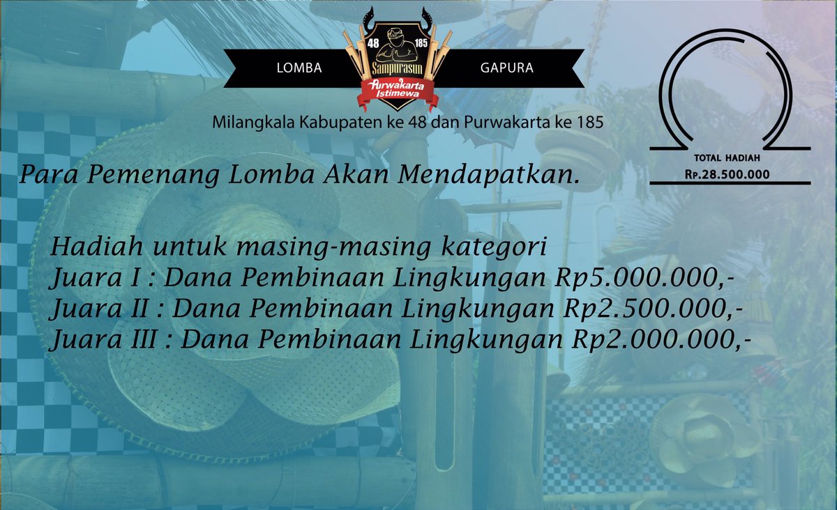 DiskominfoPWK's tweet photo. Lomba Gapura Dimilangkala Purwakarta syarat dan ketentuan mengikuti lomba bisa dibawah ini ya https://t.co/rwoR9g806I