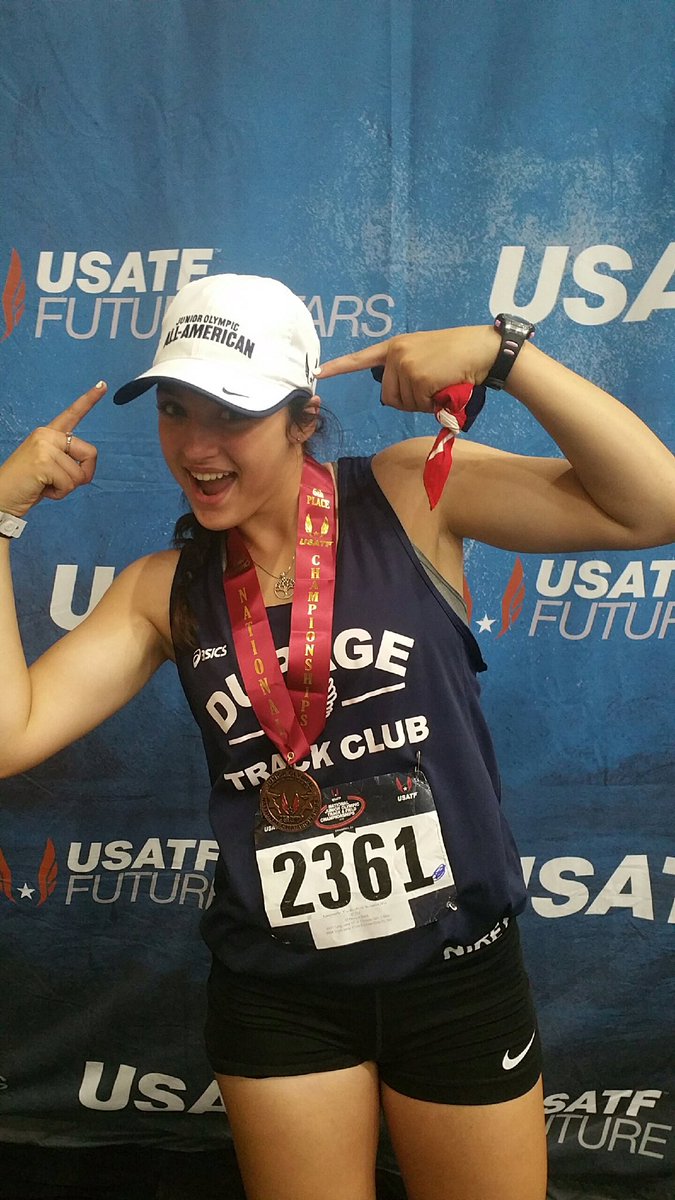 DupageTrackClub's tweet photo. Congrats to Maddie Manganiello for becoming an All-American in the long jump today!  She finished in 6th place! https://t.co/8TnDvxaMON