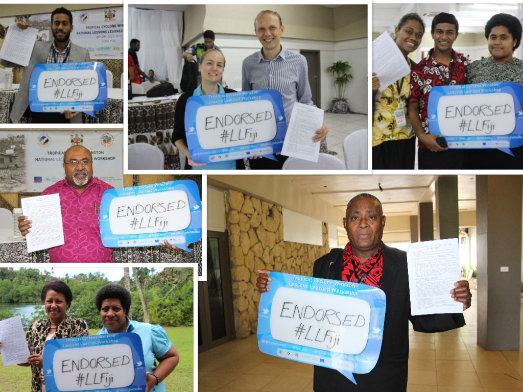 MRMDFiji's tweet photo. ENDORSED! Congratulations! Recommendations from Lessons Learned Workshop on #TCWinston have been endorsed. #LLFiji https://t.co/zwAdtbSVYh