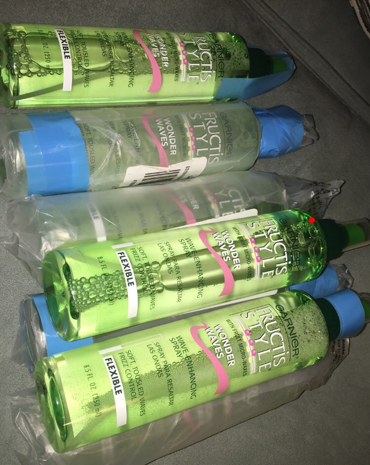 iClaudia99's tweet photo. You know you LUV a hair product when you have 7 bottles stashed away at work.💁🏽 @garnierUSA 

#WonderWaves #Obsessed https://t.co/Xo1inLIZFi