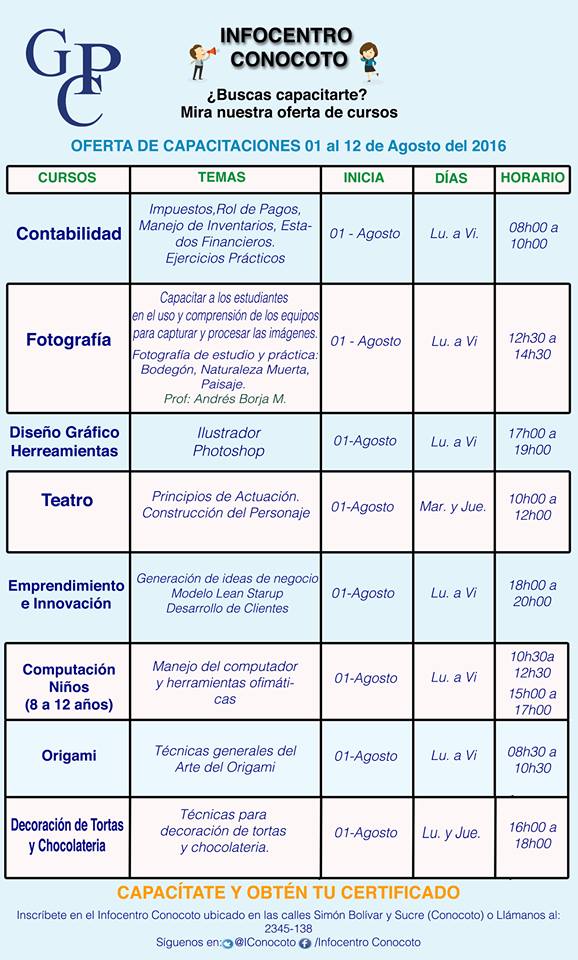 IConocoto's tweet photo. @teleamazonasec Buenas tardes, por favor ayudemnos a promocionar nuestro Infocentro de Conocoto. https://t.co/aThqOIaQZR