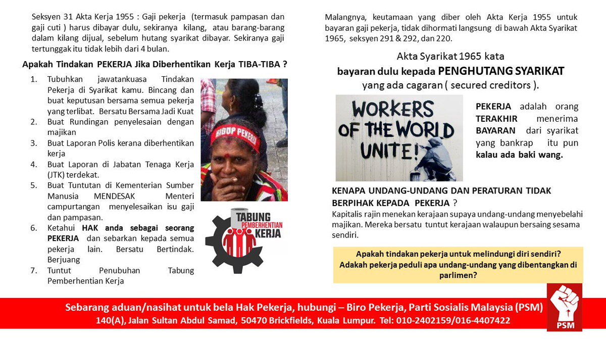 SivaJERIT's tweet photo. Apa yang anda boleh apabila syarikat bankrap dan pekerja dihentikan kerja. https://t.co/VhJckM8mam