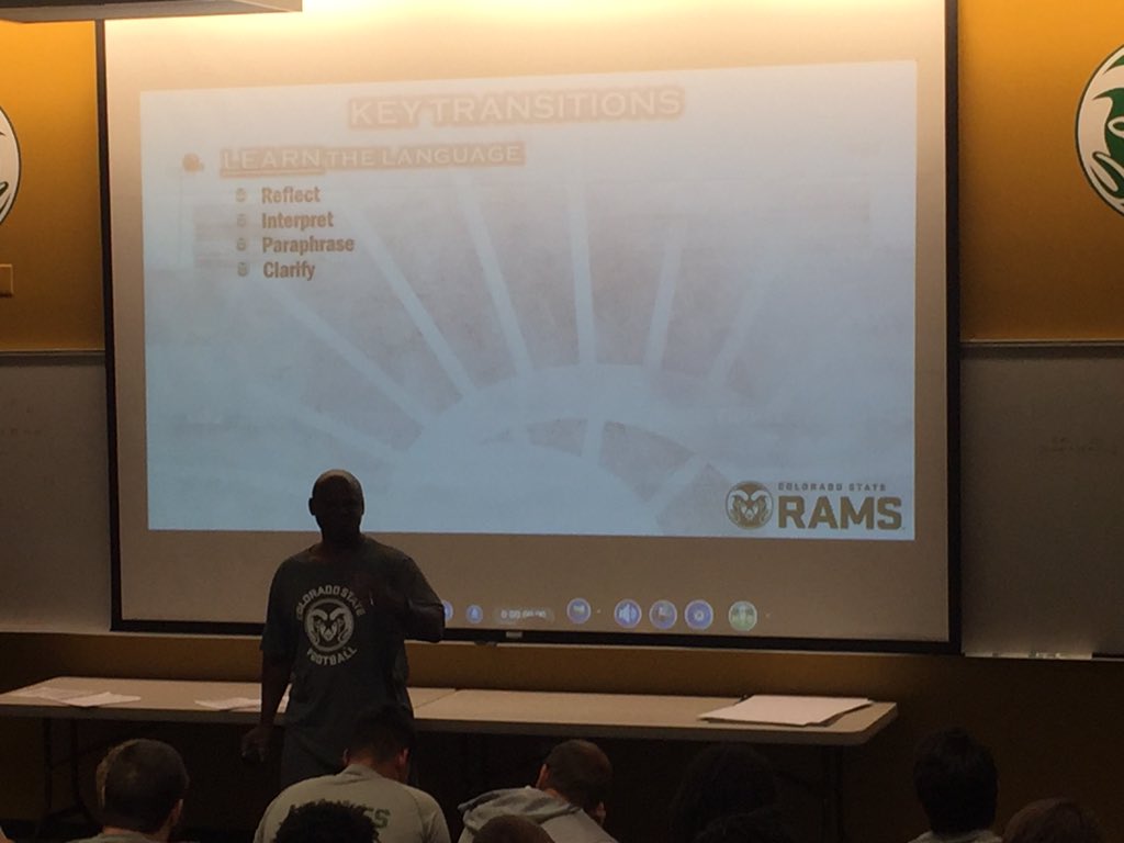 CoachRyanDavis's tweet photo. @CSUFootball To develop young men, you must be real and transparent. Thanks Chris Howes from @theprogramorg #CharEd https://t.co/TBWj7DvYpf