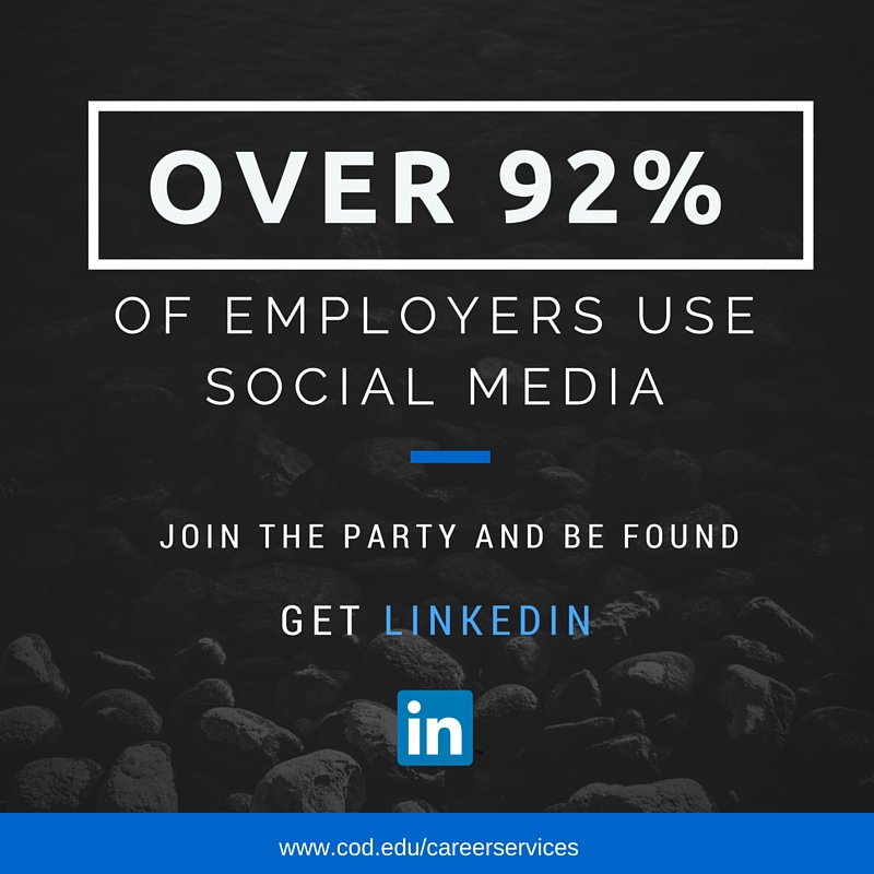 CODCareerCenter's tweet photo. Will you be found? #BeCareerReady #GetLinkedIn #Linkedin https://t.co/CfWmjIzfN9 #CollegeofDuPage #students #hiring https://t.co/vHB6I9yFg6