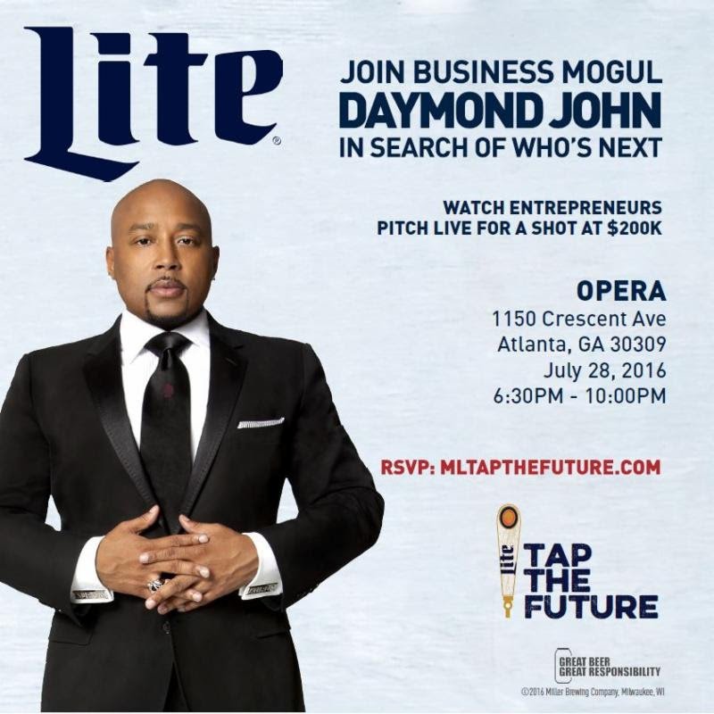AtlantaXPLRR's tweet image. RT for a chance to MEET @TheSharkDaymond @MillerLite&apos;s #TapTheFuture @OperaNightclub 7/28 ► bit.do/DaymondJohnVIP