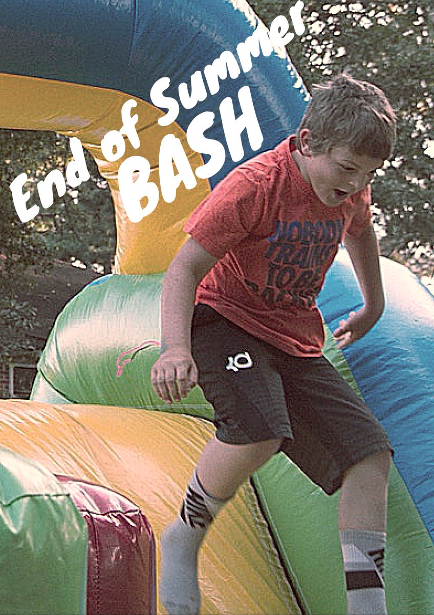 We're ending the summer the right way with a cookout (6pm) and inflatable water slide (4pm).  Join us!
