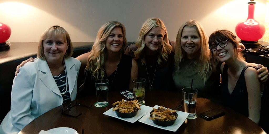clairewineland's tweet photo. Super fun dinner with Mom, Lori, Sheryl and Victoria..lots of laughs! #LOVEToronto  @klickhealth #firstpoutine https://t.co/NjzY0ZO0pq