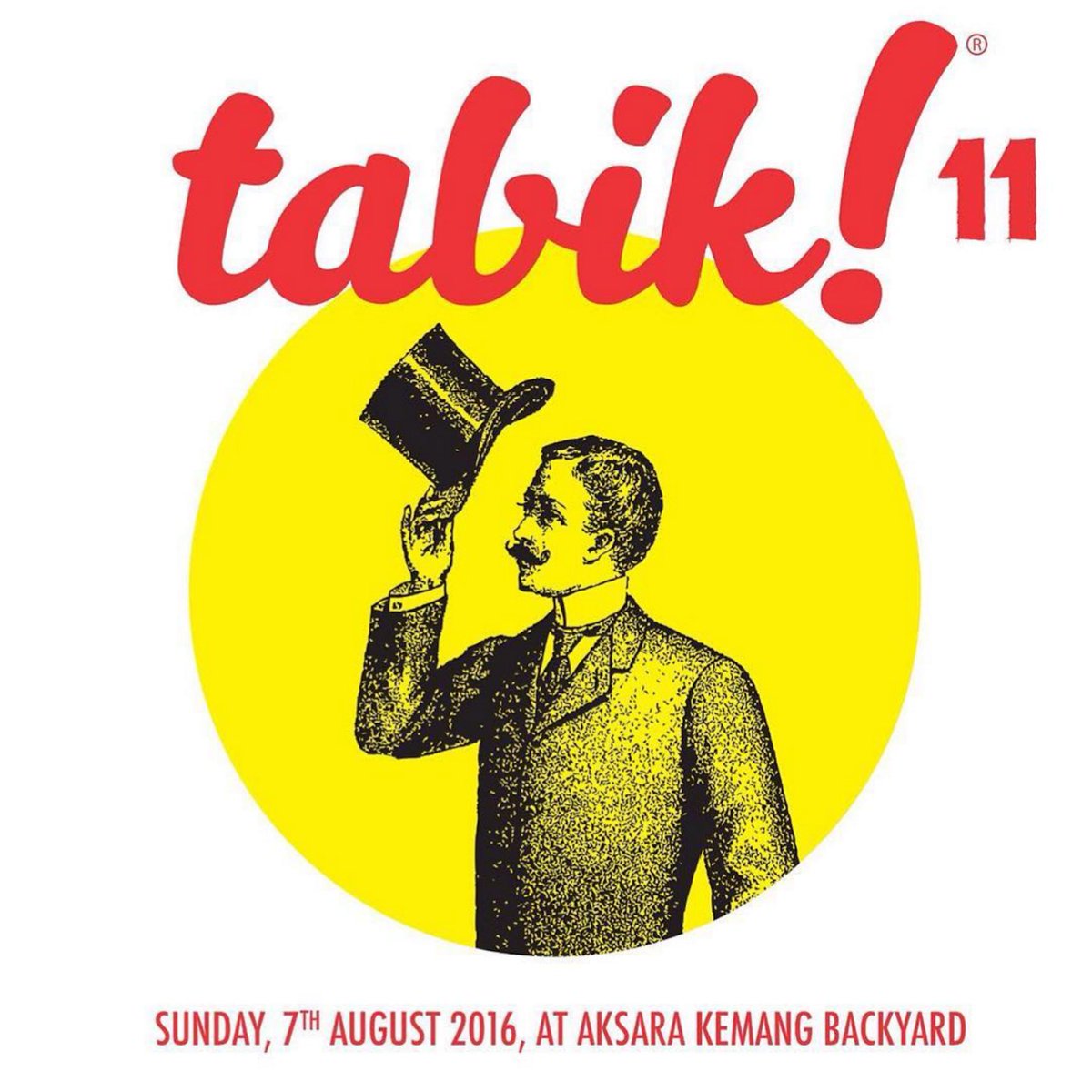 Another gig announcement is here.. tabik! vol. 11, 7th Aug 2016 at Twilo Skate Park, Kemang. Starts from 4 PM.