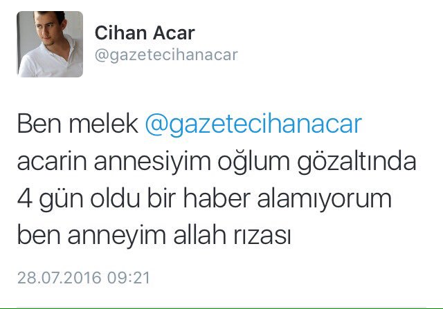 csagir2015's tweet photo. Mother of detained journo @gazetecihanacar cry for help: I haven't heard about him for 4 days. I'm mother,God's sake https://t.co/UzGjeUDIbB