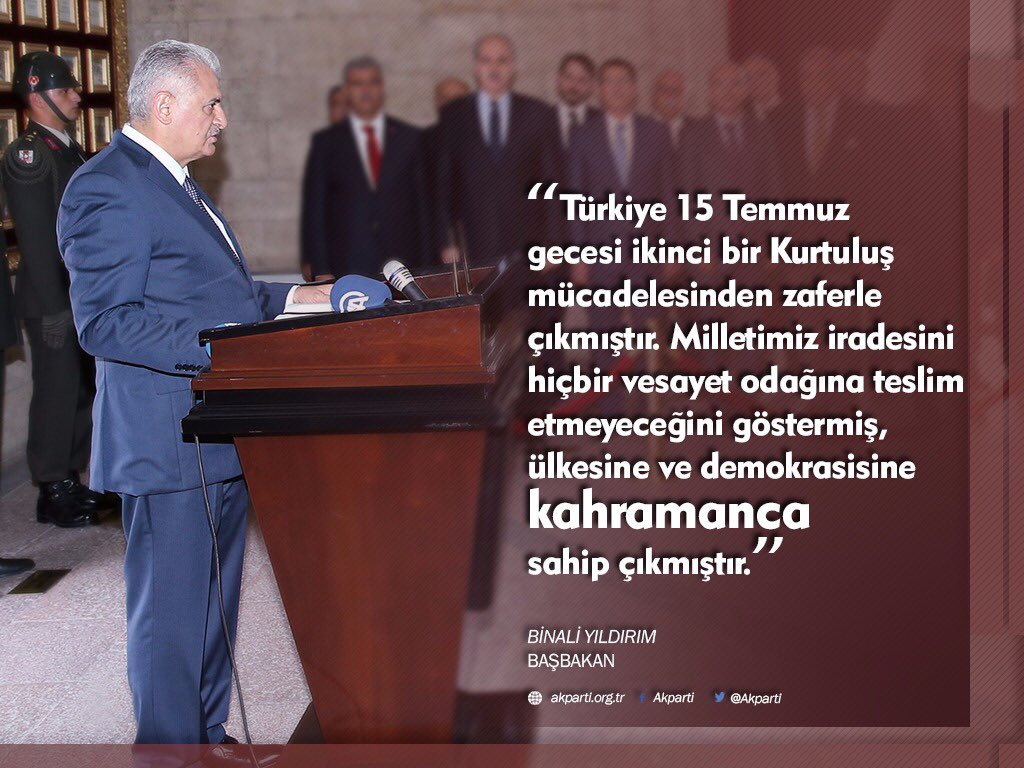 Akparti's tweet photo. "Türkiye 15 Temmuz gecesi ikinci bir Kurtuluş mücadelesinden zaferle çıkmıştır" https://t.co/mNDCAiUleT