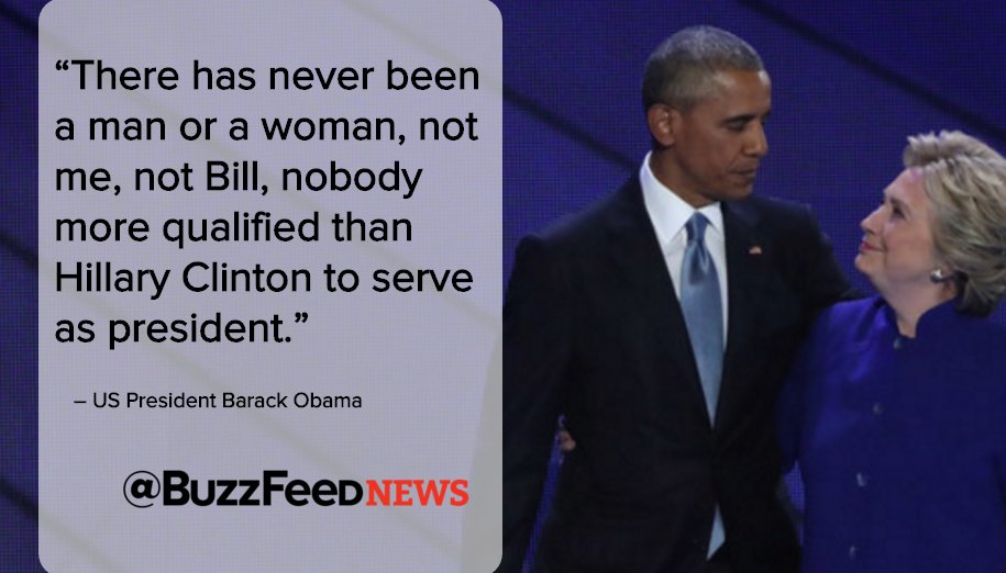 BuzzFeedUK's tweet photo. Here's how @POTUS rebuked @realDonaldTrump and hailed @HillaryClinton to roaring applause
https://t.co/LqDmSHGvrA https://t.co/0fl7X5lOPP
