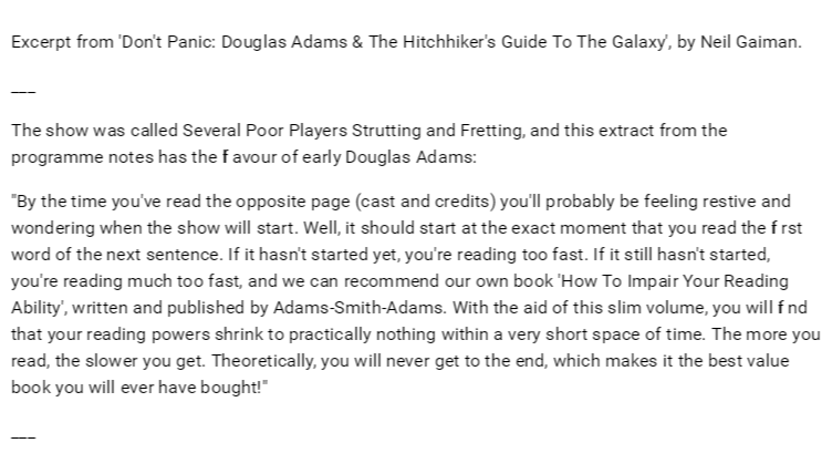 DON'T PANIC: DOUGLAS ADAMS AND THE by Neil Gaiman