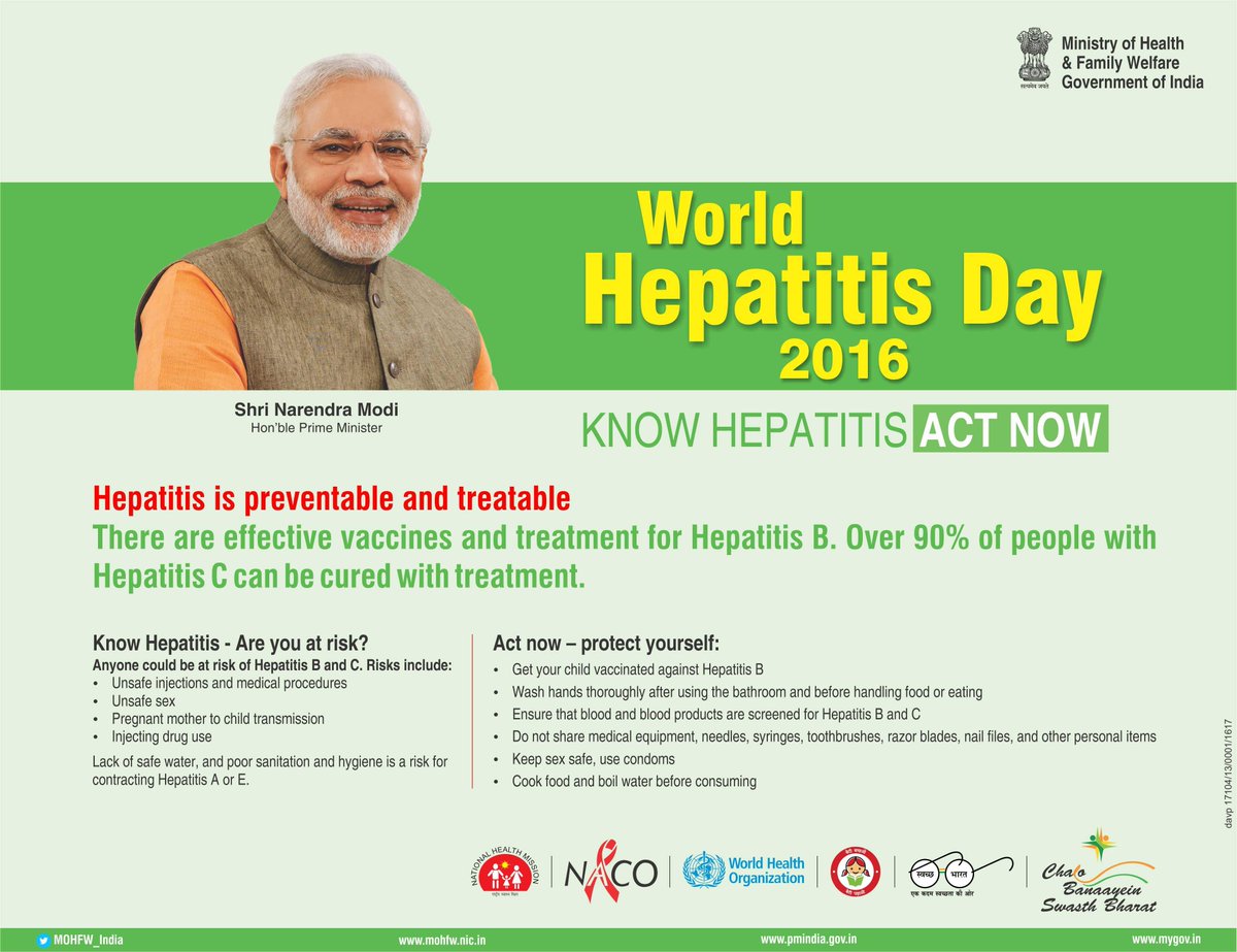 Ministry of Health (@mohfw_india) on Twitter photo Awareness is key to preventing #Hepatitis 
#KnowHepatitisActNow <a href="/JPNadda/">Jagat Prakash Nadda</a> 
#SwasthaBharat Awareness is key to preventing #Hepatitis 
#KnowHepatitisActNow <a href="/JPNadda/">Jagat Prakash Nadda</a> 
#SwasthaBharat