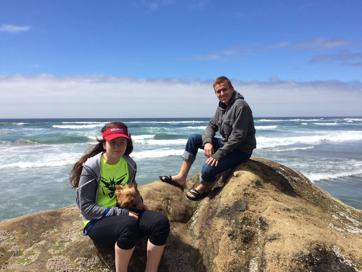 Me, my sister, and my dog on Hug Point Beach.