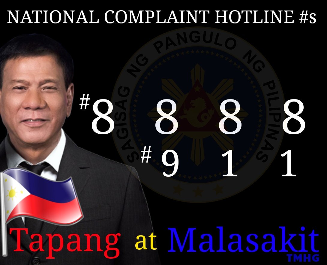 RonPinoyWorld's tweet image. Philippine National Complaints hotline  number 8888
Philippine National Emergency and Rescue hotline number 911