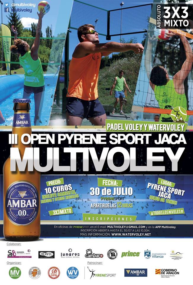 MultiVoley's tweet photo. Este sabado III Open @PyreneSport en #Jaca ¡No te lo puedes perder! Modalidades de #padelvoley y @watervoley https://t.co/dN8va7yiAv
