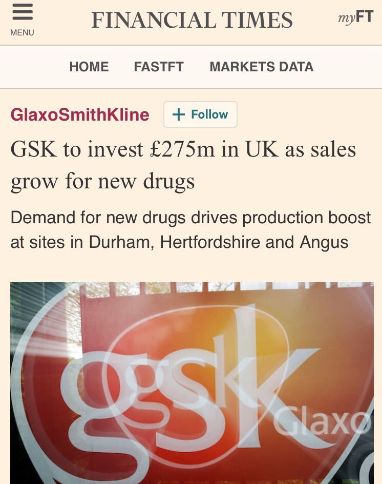 PositiveAboutUK's tweet photo. UK pharmaceutical company GSK announce large investment post Brexit: https://t.co/RqPyTwIY31
#PositiveUK #EUref https://t.co/OZzsNJd8Xz