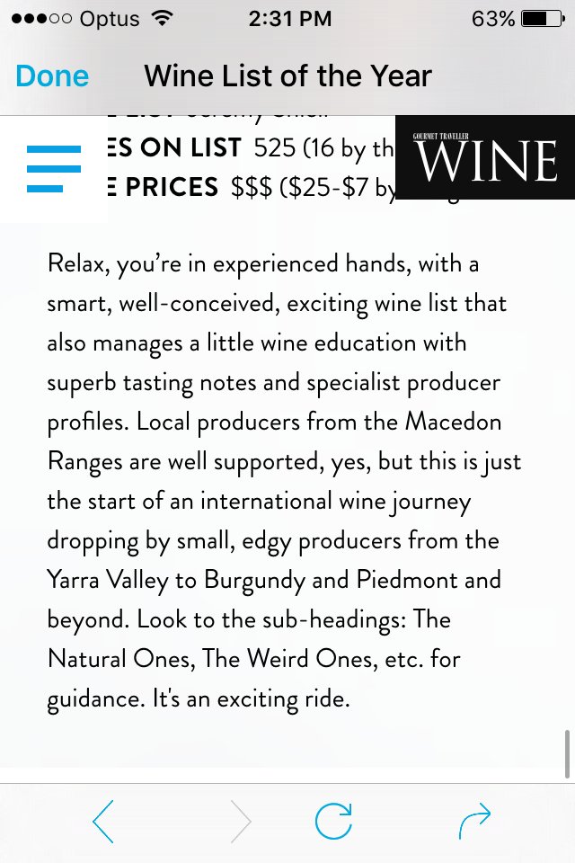 argusdiningroom's tweet photo. Here's the review from @gtWINEmag for our wine list - available in the app! https://t.co/k8hEJnu25R