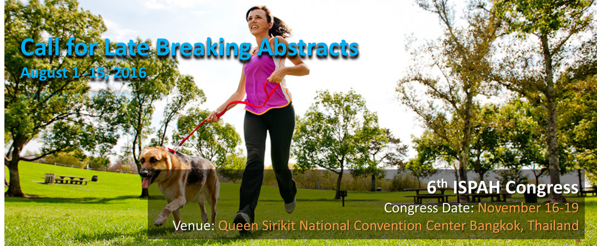 ISPAH2016's tweet photo. Late breaking Abstracts submission are now open from 1 -15, Aug 2016. Submit now at https://t.co/2Ji5qr1RN7! https://t.co/Lx4S8mO0mD