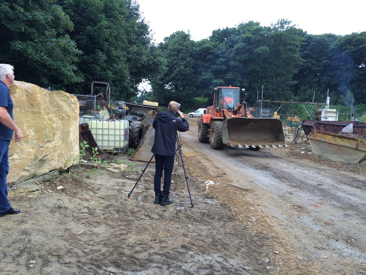 CarolynEden's tweet image. All the showbiz glamour today filming with @MarkLevine7 for #OnTheAire @madeinleeds #steeltoecaps  #lightdrizzle