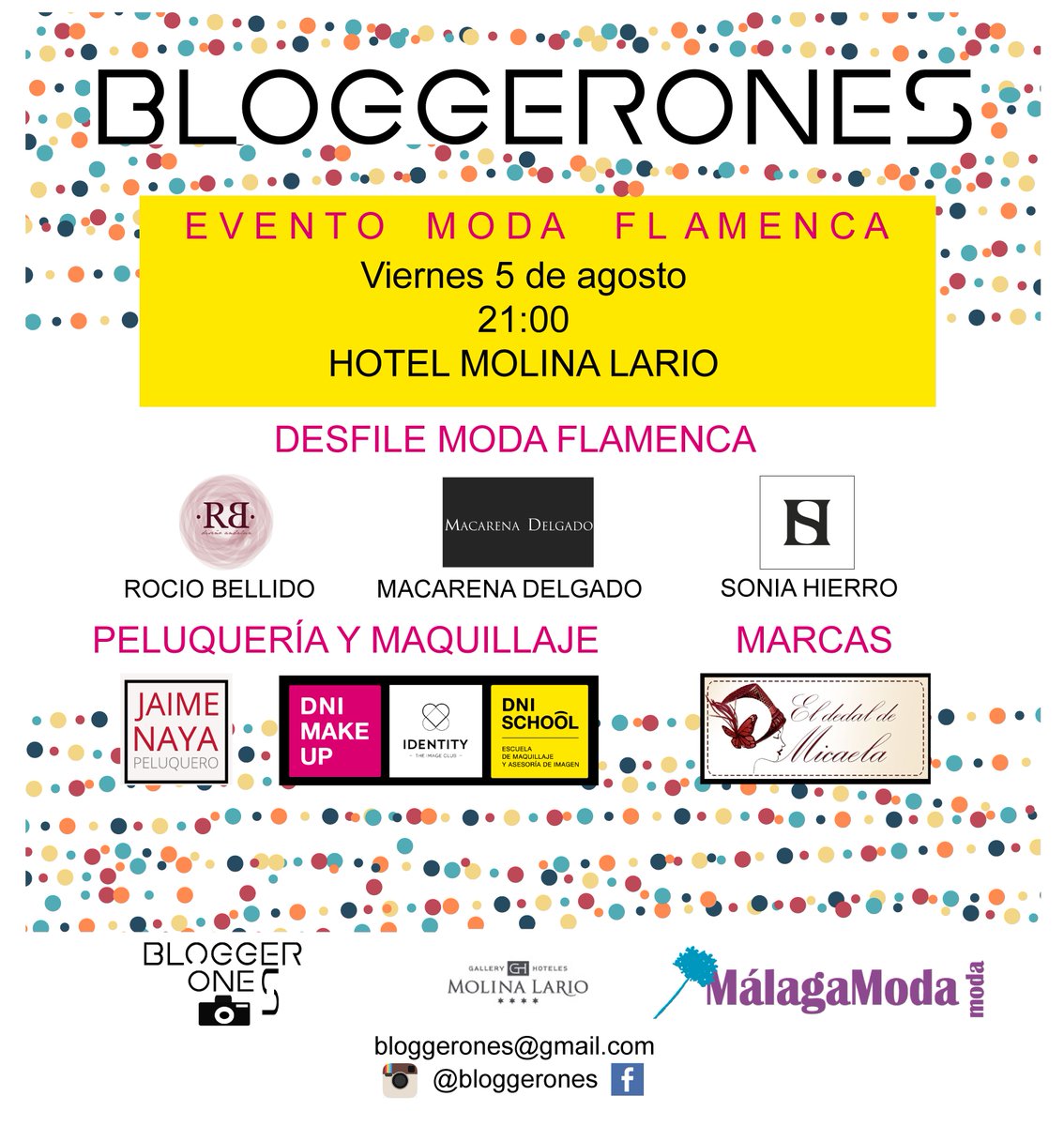 Bloggerones's tweet photo. Os esperamos el 5 de agosto con lo mejor de #modaflamenca en #Málaga Desfiles y marcas flamencas #eventosmalaga https://t.co/4T81n9Nwqh