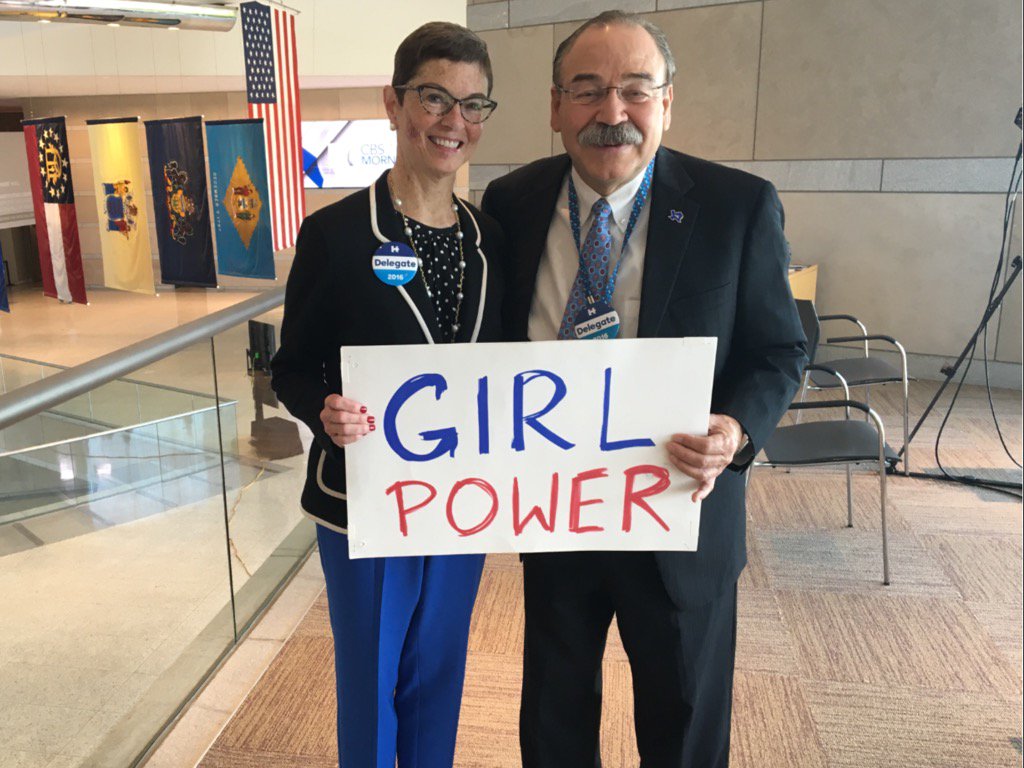 Marg_Willis's tweet photo. With @HinojosaTX at C-Span. @ginaforaustin Dad says "Hi". @HillaryClinton #DemsInPhilly @Harrison4SC https://t.co/ZPG9rqoKEX