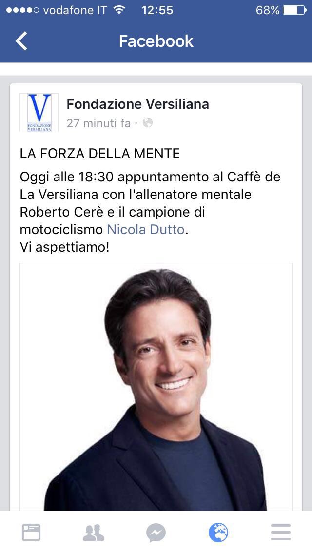 nicoladutto's tweet photo. Oggi sono qui! La forza della mente #evento #IncontriAlCaffé #ore1830 @caffeversiliana @FBogliari @luisantonocito https://t.co/BU3xdXat6v