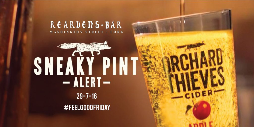 Reardenscork's tweet photo. #FridayFeeling 29th #SneakyPints #LiveMusic #FreeFood 6pm @Reardensbar @OrchardThieves @itscorklike @corklivemusic https://t.co/EwOQEzoa6H