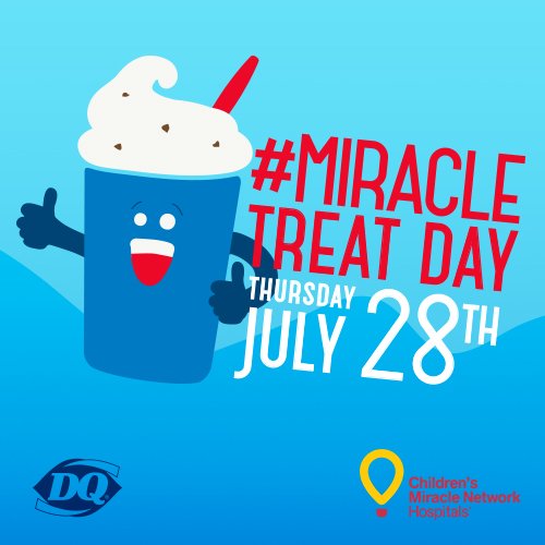 PH_Foundation's tweet photo. Today's the day! $1 from the purchase of a Blizzard at participating @DairyQueen locations benefits @CMNHospitals. https://t.co/rY4ZCJBeWR