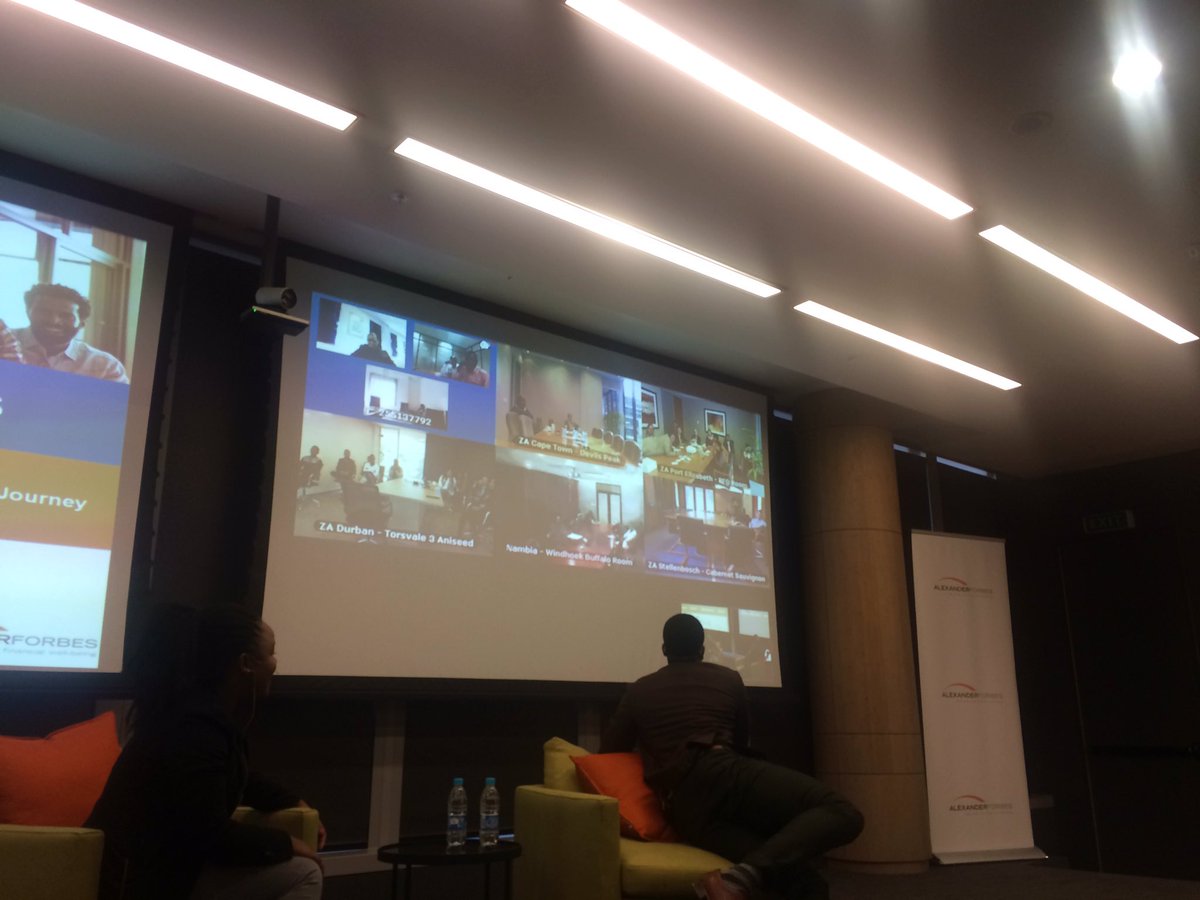 AFJuniorBoard's tweet photo. Destiny, in the @alexforbes PE office, melting across the table as she asks @MapsMaponyane a question #YTForum https://t.co/swgtgQvM5j