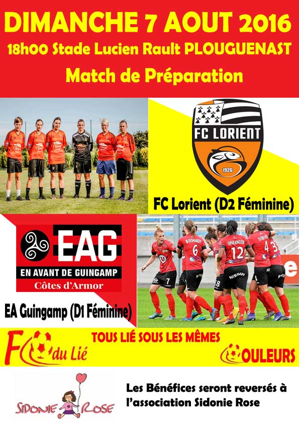 FC_du_Lie's tweet photo. Match amical entre les équipes féminines de l'EAG et du FCL, le 07/08/2016 à PLOUGUENAST @FCLorient @EAGuingamp https://t.co/HSEMfzwSW2