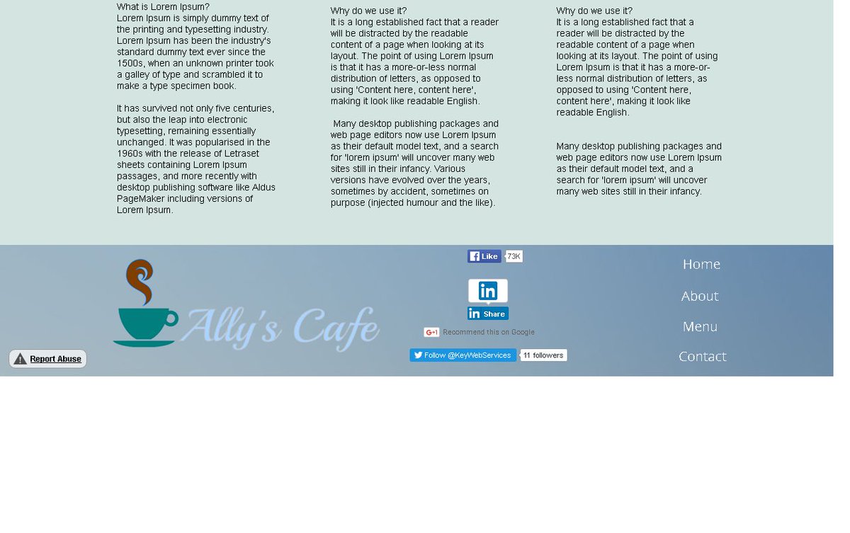 KeyWebServices's tweet image. #WebDesign Sample design of a Cafe site with mobile &amp;amp;PDF. cafemobiletest.businesscatalyst.com/index.html cafetest19.businesscatalyst.com/index.html