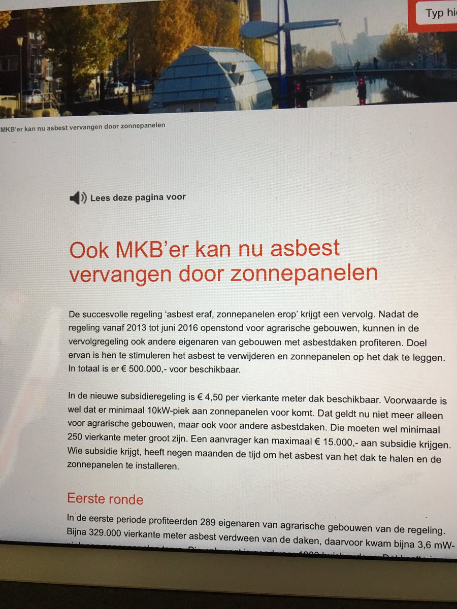 Subsidiepartner's tweet photo. NIEUWS,
De regeling asbest eraf, zonnepanelen erop in Friesland is tijdelijk opengesteld! Nu ook voor Mkb-ers https://t.co/ogZrMuvmlq