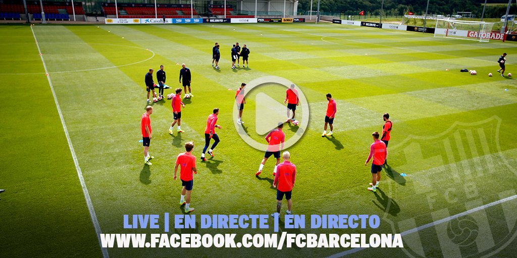 FCBClan's tweet photo. Vous pouvez actuellement suivre l'entrainement du Barça sur Facebook en live : https://t.co/DAi0kQAb4n
#fcblife https://t.co/Qaf49jySlN