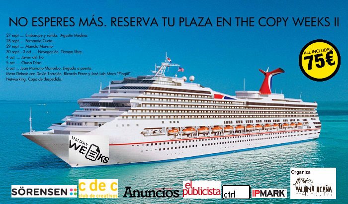 ocanaheadhunter's tweet photo. Ya están reservando las plazas. No te quedes sin sitio!
https://t.co/hrnToshsZW
#TheCopyWeeksII
#TraeTuBodyAlCopy https://t.co/cFIoi7ugTW